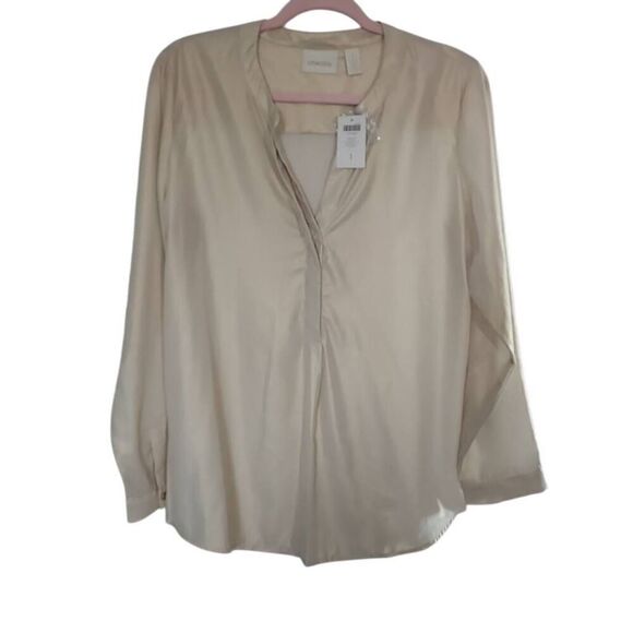 Chico's Tops - Chico's Dusted Gold Blouse, NWT, Size Medium U.S.